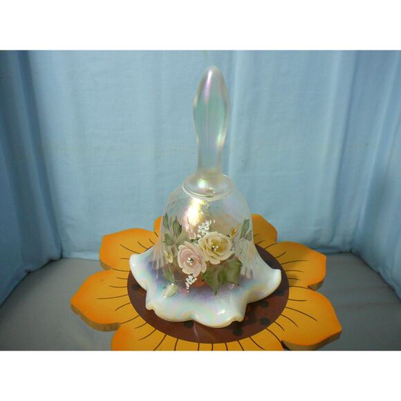 Fenton Bell Opalescent Romance Collection Hand painted by S. Miller - Picture 1 of 11
